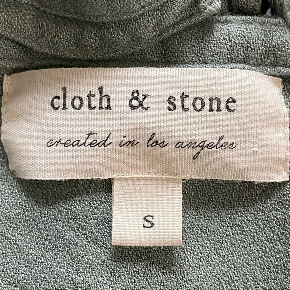 Cloth & Stone | Sage Green Tie Back Button Long Sleeve Top